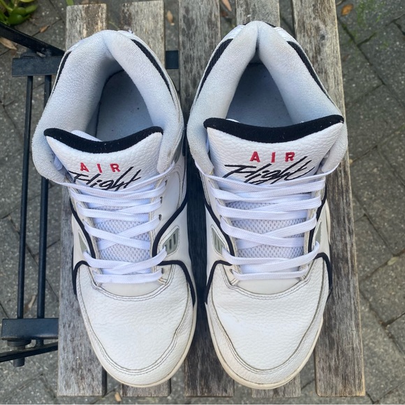 Nike Air Flight 89 'White Black' Sneakers Men's Size 9 Basketball DB5918-100 - Picture 12 of 15